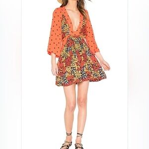 NWTO Free People Talulla Printed Mini Dress